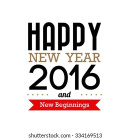 Happy new year typographic  design , Illustration eps10