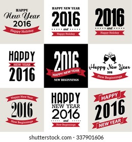 Happy new year typographic  design , Illustration eps10