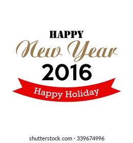 Happy new year typographic  design , Illustration eps10