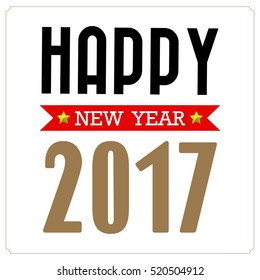 Happy new year typographic design, Illustration eps10