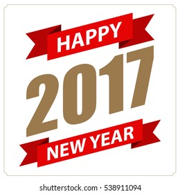 Happy new year typographic design ,Happy new year 2017 Illustration eps10