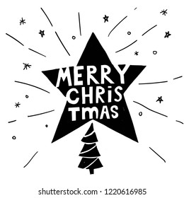 Happy New Year typographic emblems set. Vector logo, text design. Black and white. Usable for banners, greeting cards, gifts etc.