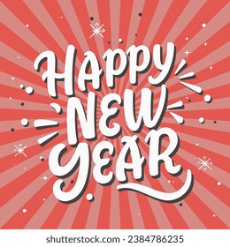 Happy new year typography background vector