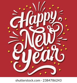 Happy new year typography background vector
