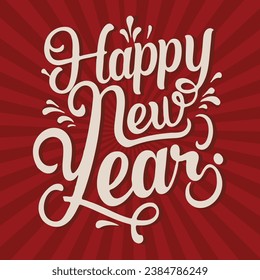 Happy new year typography background vector