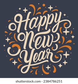 Happy new year typography background vector