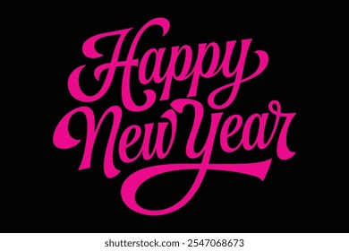 Happy New Year typography, calligraphy, vector design illustration