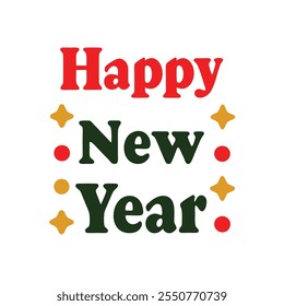 Happy New year  typography calligraphy design on white background 