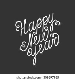 Happy New Year Typography. Creative design template. Vector illustration