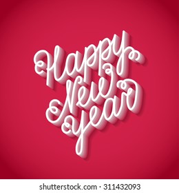 Happy New Year Typography. Creative design template. Vector illustration