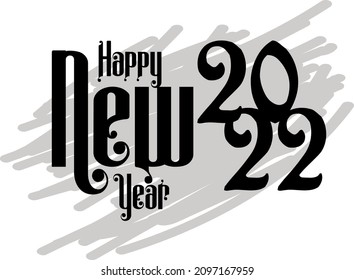 Happy New Year Typography design for social media and print media. 