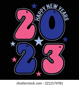 HAPPY NEW YEAR TYPOGRAPHY DESIGN AND T SHIRT 