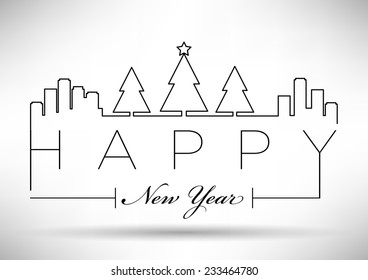 Happy New Year Typography Design 