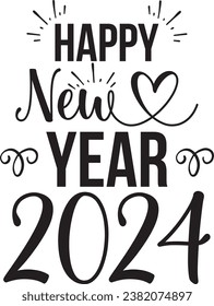 Happy new year typography design