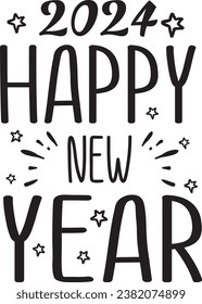 Happy new year typography design