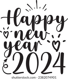 Happy new year typography design