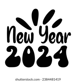Happy new year typography design design for t-shirt, cards, frame artwork, bags, mugs, stickers, tumblers, phone cases, print etc.