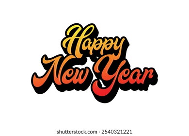 "Happy New Year Typography Design Vector Illustration"