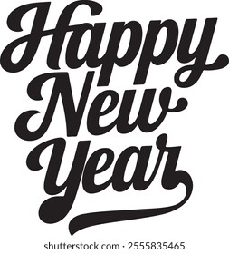 happy new year typography design