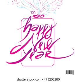 Happy new year typography design. vector file