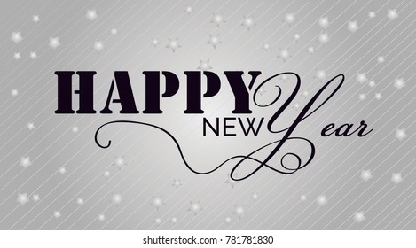 Happy New Year Typography Design Vector, Greeting Card