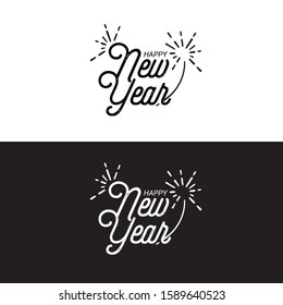 Happy New Year Typography Illustration Design