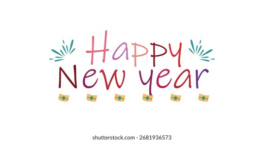 Frohes neues Jahr typografisches Bild, Vektorgrafik-Design, Silvester Holiday Art Design, eps Vektorgrafik, 