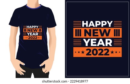 Happy New Year Typography, Inspirational Quote, Hand Drawn Writing - Nice Expression to Print on a T-Shirt, Paper or a Mug and customizable to any color.