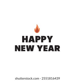 Happy new year typography letterings text design illustrations