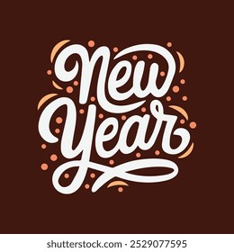 Happy New Year Typografie Logo Design, Vektor.
