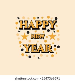 Happy New Year Typography logo vector design