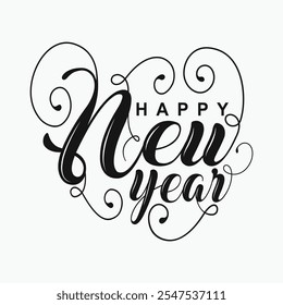 happy new year typography, logo for new year celebration. vector design for new year.