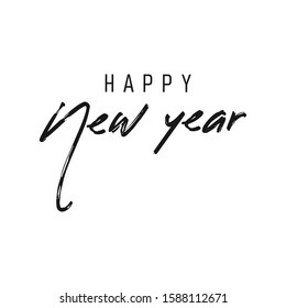 Happy new year typography sign. Vector Lettering Composition. Holiday design for greeting card.