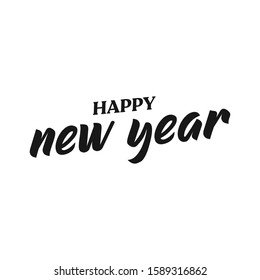 Happy new year typography sign. Vector Lettering Composition. Holiday design for greeting card.
