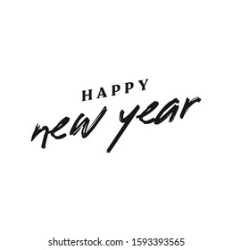 Happy new year typography sign. Vector Lettering Composition. Holiday design for greeting card.