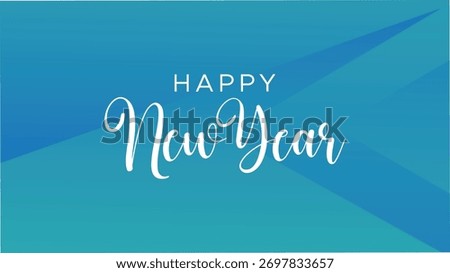 Happy New Year typography style vector illustration template design, with isolated on a beautiful blue background, 