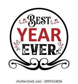 Happy New Year Typography T Shirt Design