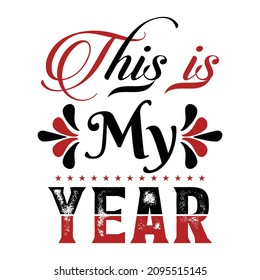 Happy New Year Typography T Shirt Design