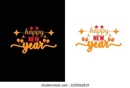 Diseño de camisetas de Año Nuevo feliz1