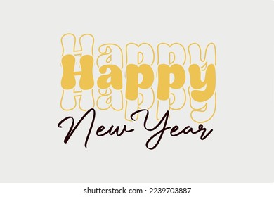Happy New Year Typography T shirt Design