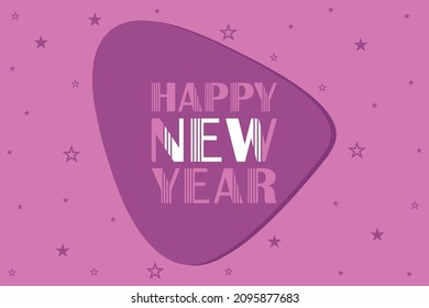 Happy New Year typography text on iconic background design.  Celebrate new year day. 