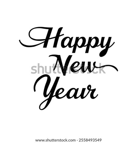 Happy New Year Typography Text Style.