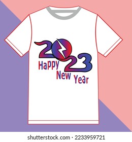 happy new year typography t-shirt design.