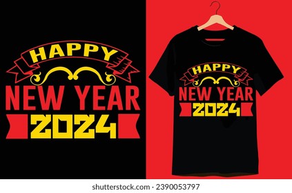 Happy new year typography t-shirt design