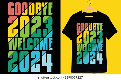 Happy new year typography t-shirt design 