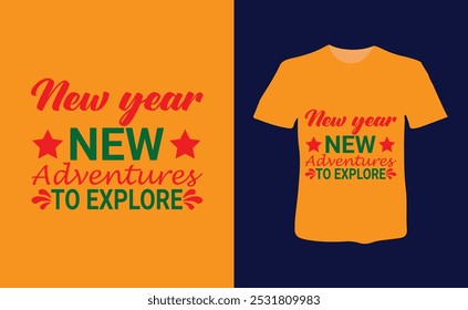 Frohes neues Jahr Typografie T-Shirt.