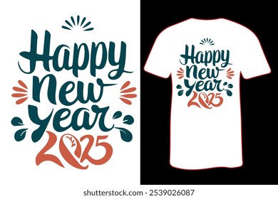 Happy New Year Typography t-shirt design Illustration eps