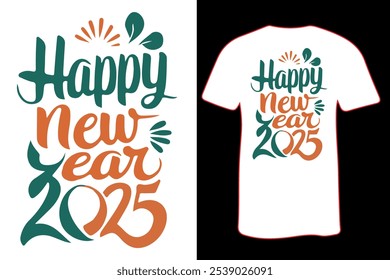 Happy New Year Typography t-shirt design Illustration eps