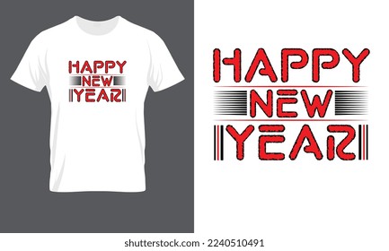 happy New year, Typography, Unique, Vector design template.