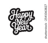 happy new year typography vector arts and design